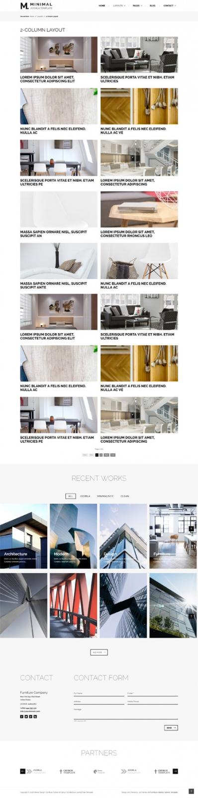 Jootheme Minimal Interior Furniture Joomla Free Template category layout preview

