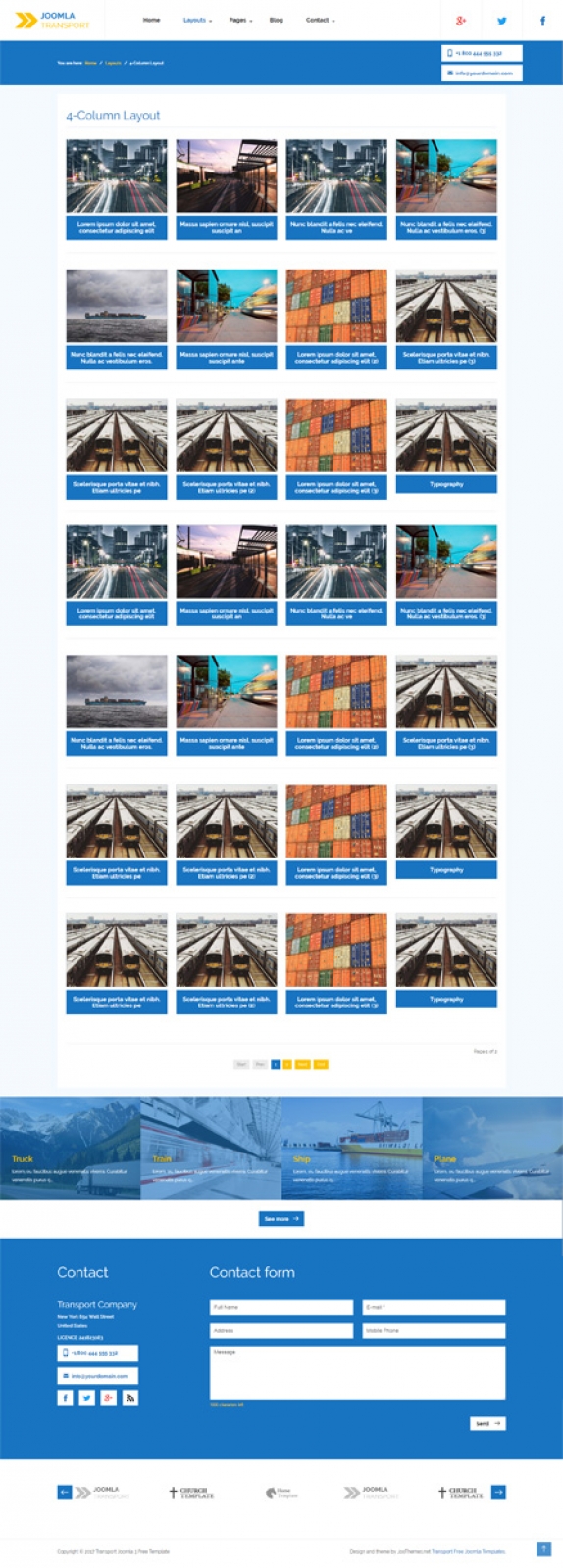 Transport Joomla 3 Free Template articles category layout
