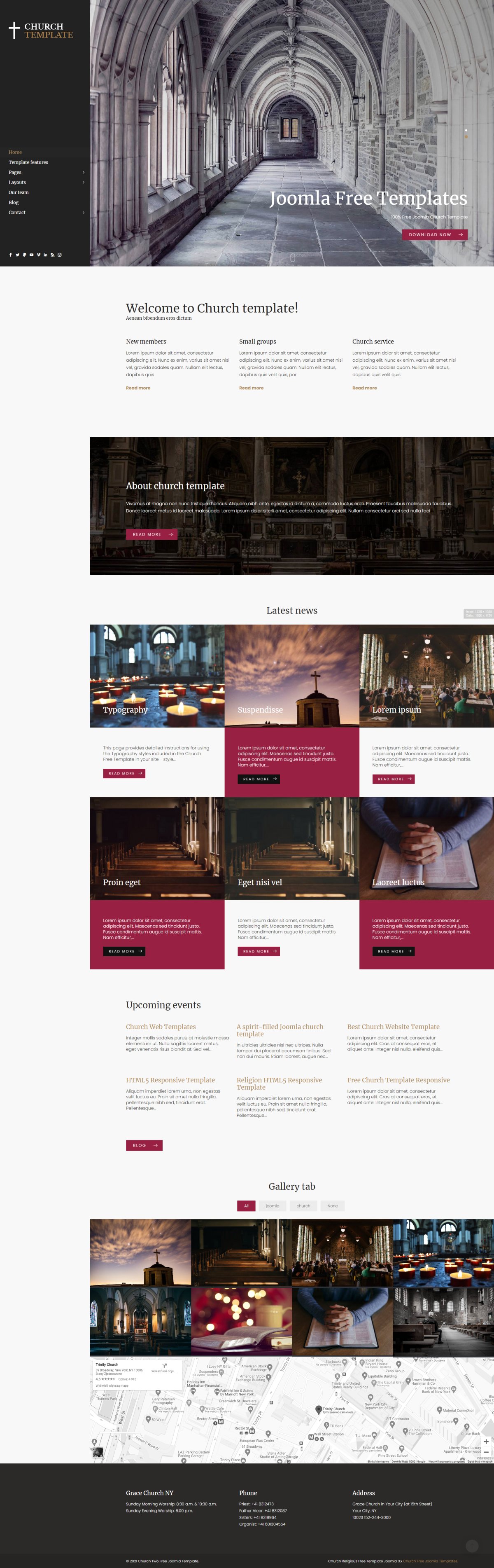 joomla3 church two template frontpage view