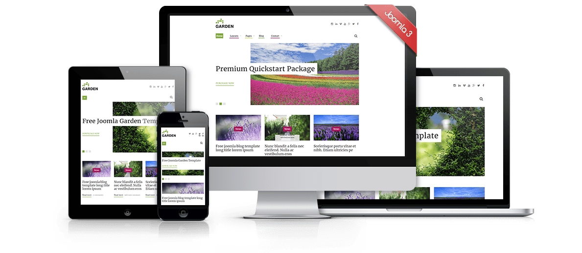 Joomla Template for online Garden, Farm, Flowers, Fruit, Winery magazine portal, news or blog website