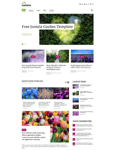 Garden Farm Flowers Joomla 3 Free Template